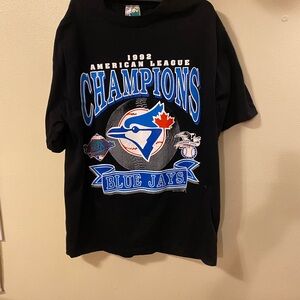 Vintage Waves Toronto Blue Jays Black T-Shirt - American League Champions 1992